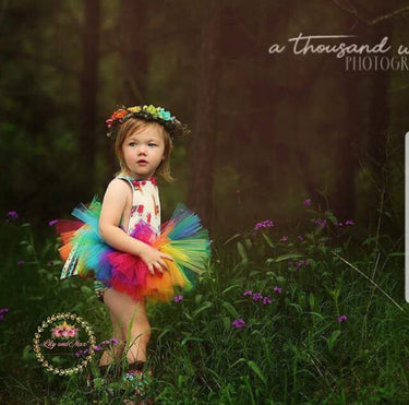 Llama 1st Birthday Outfit: Rainbow Tutu Romper Set