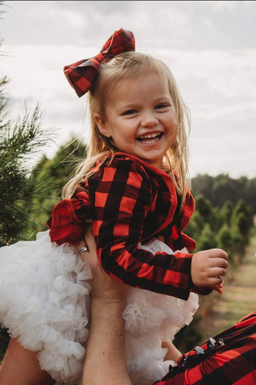 Plaid Bow Clip: Christmas Girl Hair Accessory