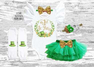 1st St. Patrick's Day Outfit: Shamrock Tutu Bloomer Set