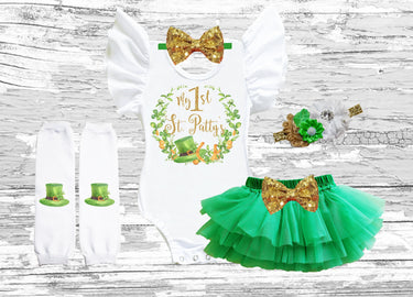 1st St. Patrick's Day Outfit: Shamrock Tutu Bloomer Set