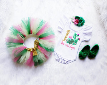 Cactus Birthday Tutu Outfit: Girls' First Birthday Set