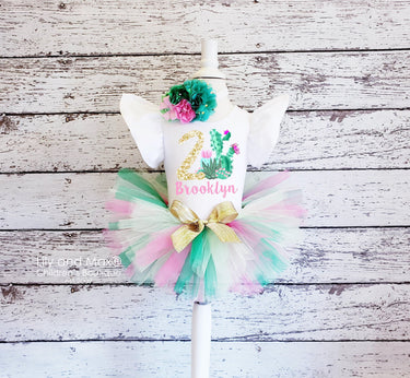 Cactus Birthday Tutu Outfit: Girls' First Birthday Set