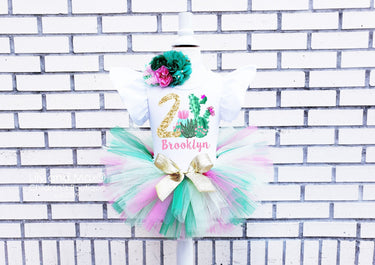 Cactus Birthday Tutu Outfit: Girls' First Birthday Set