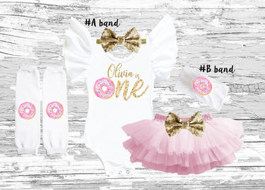 Donut Birthday Girl Outfit: Leotard, Tutu, Headband & Leg Warmers
