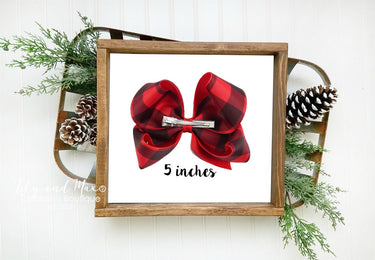 Plaid Bow Clip: Christmas Girl Hair Accessory