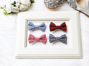Gingham Bow Clip: 2-inch Plaid Alligator Hair Clip