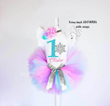 Silver Snowflake 1st Birthday Tutu Outfit: Winter Wonderland
