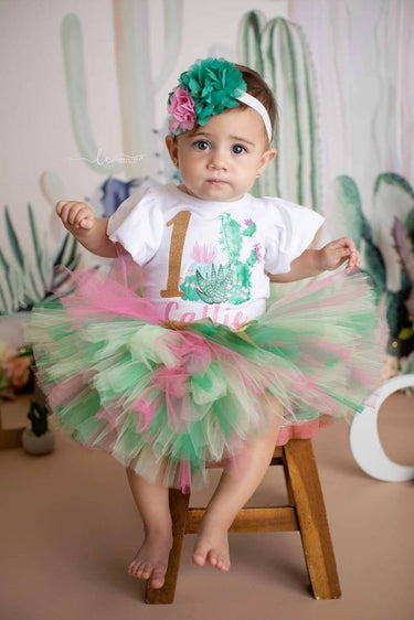 Cactus Birthday Tutu Outfit: Girls' First Birthday Set