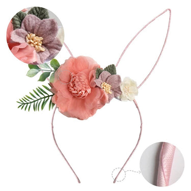 Floral Easter Bunny Ears Headband: Boho Chic Accessory