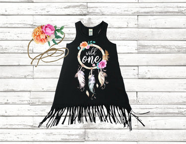 Wild One Fringe Dress: Boho 1st Birthday Outfit with Headband