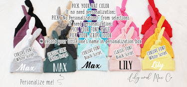 Personalized Knotted Baby Hat: Soft Cotton Newborn Cap