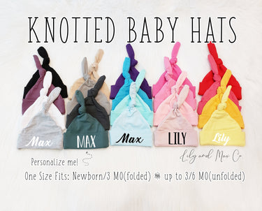 Personalized Knotted Baby Hat: Soft Cotton Newborn Cap