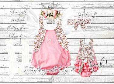 Bunny Pom Pom Romper Set: Easter Baby Girl Outfit