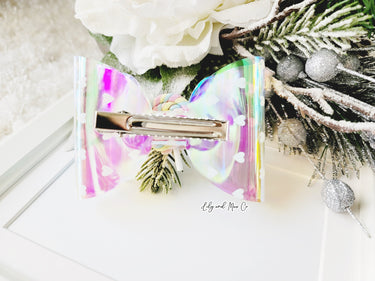 Iridescent Jelly Bow Clip: Lollipop Alligator Hair Clip