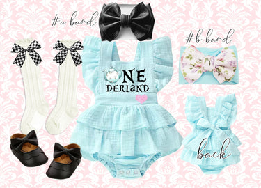 ONEderland Romper Set: Alice Tea Party Birthday Outfit
