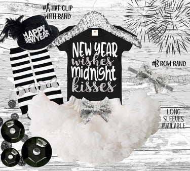 New Year's Eve Outfit: 'Midnight Kisses' Bodysuit, Pettiskirt & Accessories