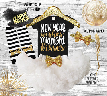 New Year's Eve Outfit: Bodysuit, Pettiskirt, Headband & Leg Warmers