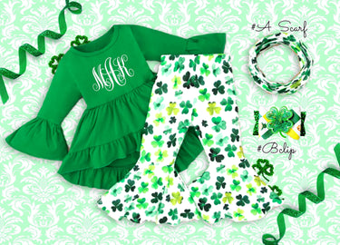Monogrammed St. Patrick's Day Girl Pant Set