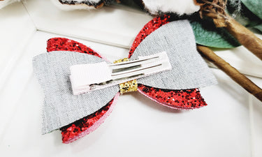 Gingerbread Man Christmas Bow Clip: Glitter Alligator Clip