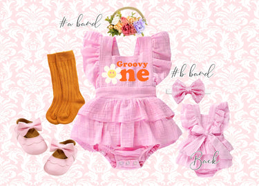 Groovy One 1st Birthday Romper: Pink Daisy Outfit