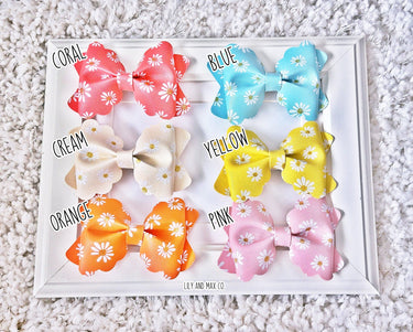 Daisy Bow Alligator Clip: Groovy Birthday Glitter Hair Clip