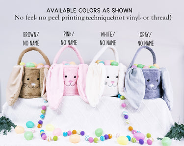 Personalized Plush Easter Bunny Basket: Cotton Toy Bag