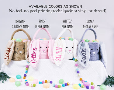 Personalized Plush Easter Bunny Basket: Cotton Toy Bag