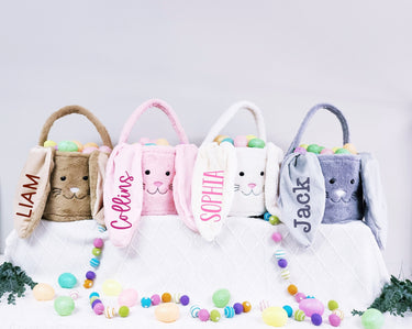 Personalized Plush Easter Bunny Basket: Cotton Toy Bag