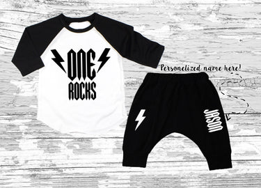 One Rocks Birthday Outfit: Rock 'n' Roll First Birthday Pant Set