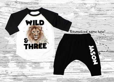 Birthday boy outfit Wild and Three 3rd birthday LION boys Wild birthday boys LION outfit wild and three lion birthday smash cake outfit