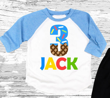 Ice Cream Birthday Outfit: Personalized First Birthday Boy Harem Set