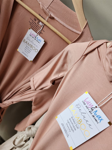 Bamboo Baby Knotted Gown:  0-3 fits Newborn Take Home Outfit & Maternity Robe, shower gifts