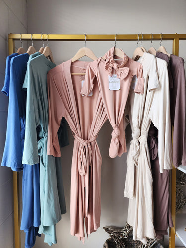 Bamboo Baby Knotted Gown: Soft Newborn Take Home Outfit, maternity robe