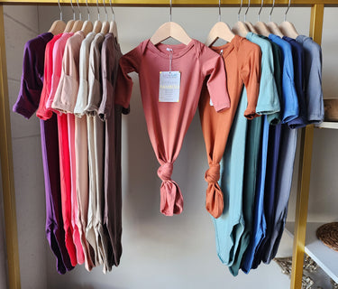 Bamboo Baby Knotted Gown: Soft Newborn Take Home Outfit, maternity robe