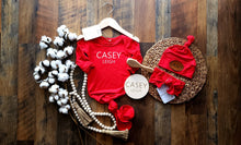 Red Bamboo Baby Gown Set: Knotted Gown, Robe, Hat, Headband