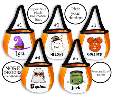 Personalized Plush Halloween Candy Bag: Trick or Treat Basket