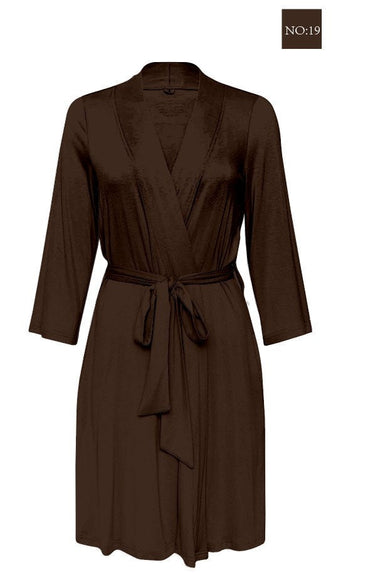 Brown Bamboo Baby Gown Set: Personalized, Knotted Newborn Outfit, Hat & Headband,  Maternity robes, gift