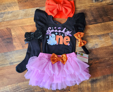Spooky one 1st Birthday Outfit, Halloween Ghost Tutu Set