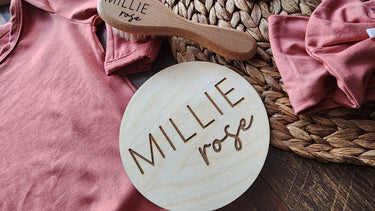 Engraved Baby Name Sign | Birch Wood Announcement