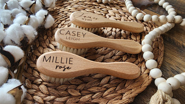 Baby Hair Brush | Personalized newborn engraved Wooden Comb