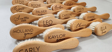 Baby Hair Brush | Personalized newborn engraved Wooden Comb