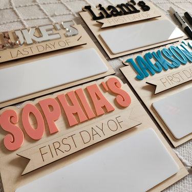 Personalized First Day/Last Day School Sign: Reusable Dry Erase Board