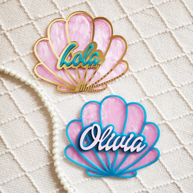 Mermaid Shell Baby Name Sign: Personalized Laser Cut Acrylic Nursery Decor