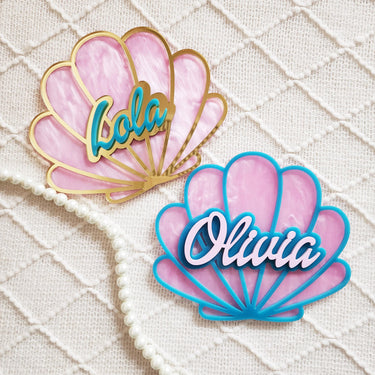 Mermaid Shell Baby Name Sign: Personalized Laser Cut Acrylic Nursery Decor