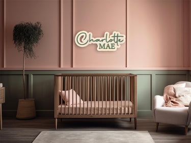 Custom Layered Wood Name Sign: Nursery Decor, Baby Name