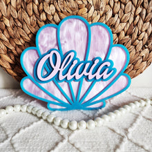 Mermaid Shell Baby Name Sign: Personalized Laser Cut Acrylic Nursery Decor