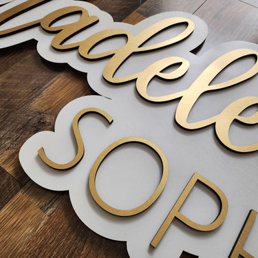 Custom Layered Wood Name Sign: Nursery Decor, Baby Name