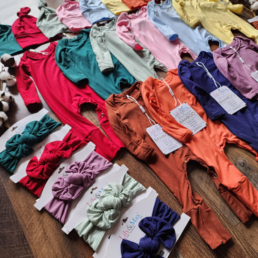 Bamboo Baby Romper Set: Newborn Preemie Outfit with Hat & Headband