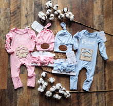 Bamboo Baby Romper Outfit: Newborn Take Home Set with Hat & Headband