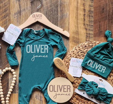 Bamboo Baby Romper, Personalized Take Home Outfit, preemie, newborn, 0-3m Footie Pajamas